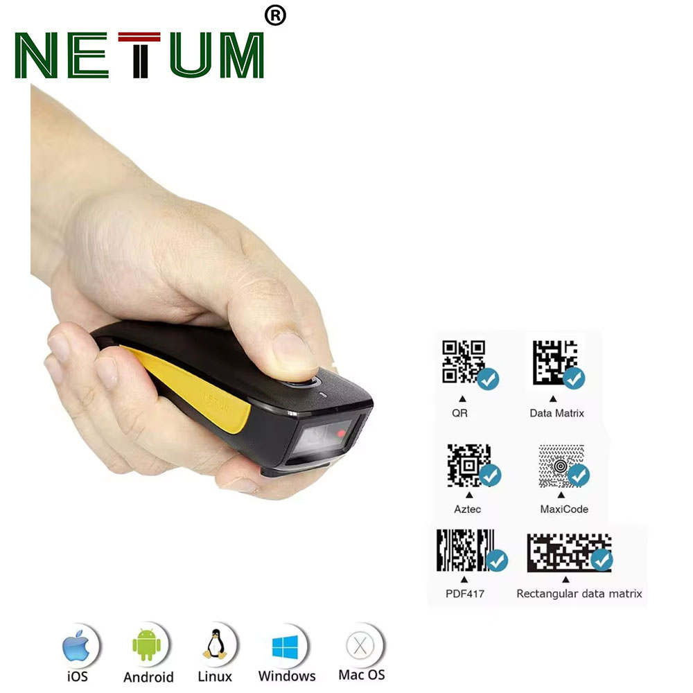 Document Scanner Portable - NETUM C750 Bluetooth 2D-Barcode-Scanner, 3-in-1 kleiner
