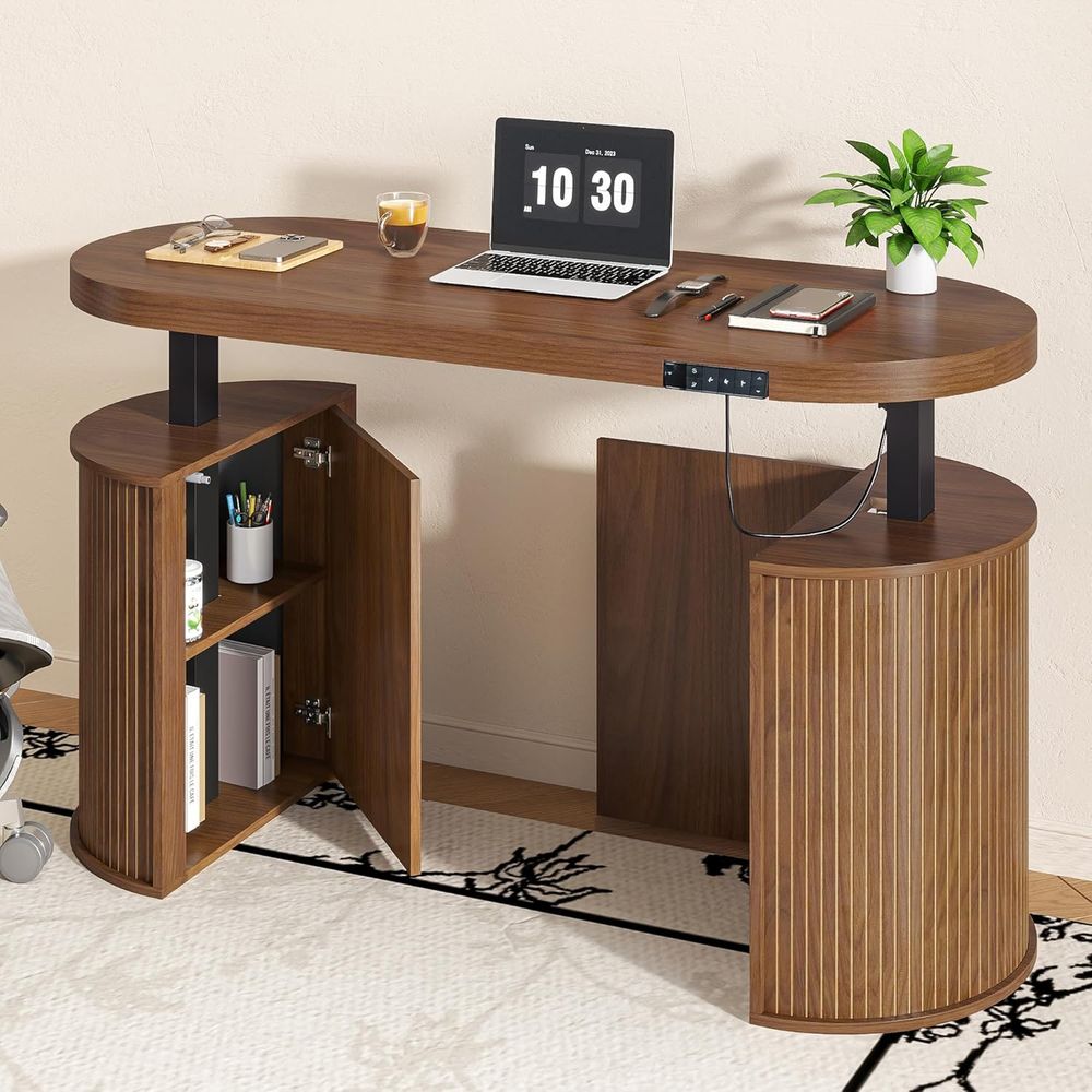 Standing Desk Electric - Century ern Elektrischer Stehschreibtisch mit Stauraum,