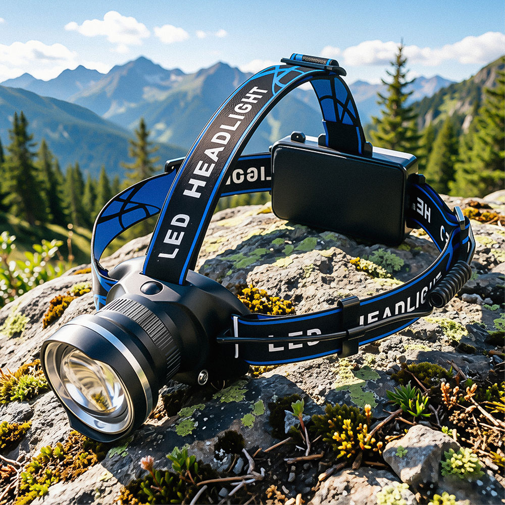 Zoom Lighting Kit - LED Aluminium-Legierung Stirnlampe 4-Modus Zoom Leistungsstarker