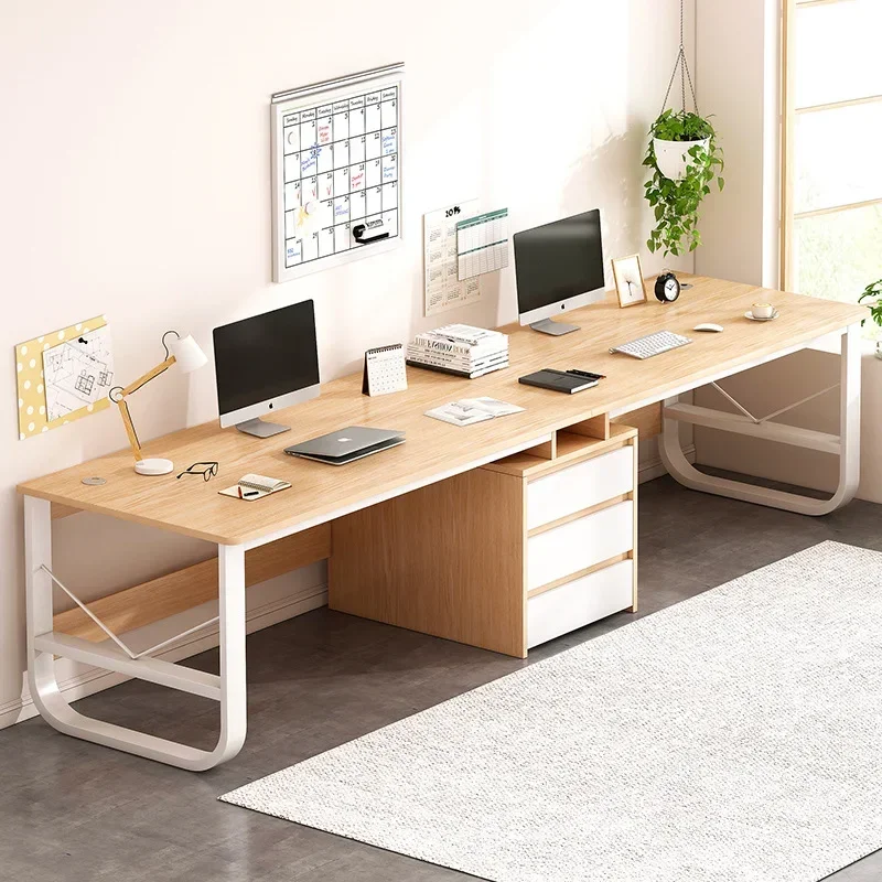 Home Office Ikea - 78-Zoll-Schreibtisch, extra langer Doppelschreibtisch mit 2