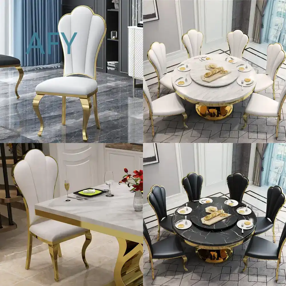 Home Office Ikea - Moderner, schlichter Edelstahl-Esszimmerstuhl im luxuriösen Stil