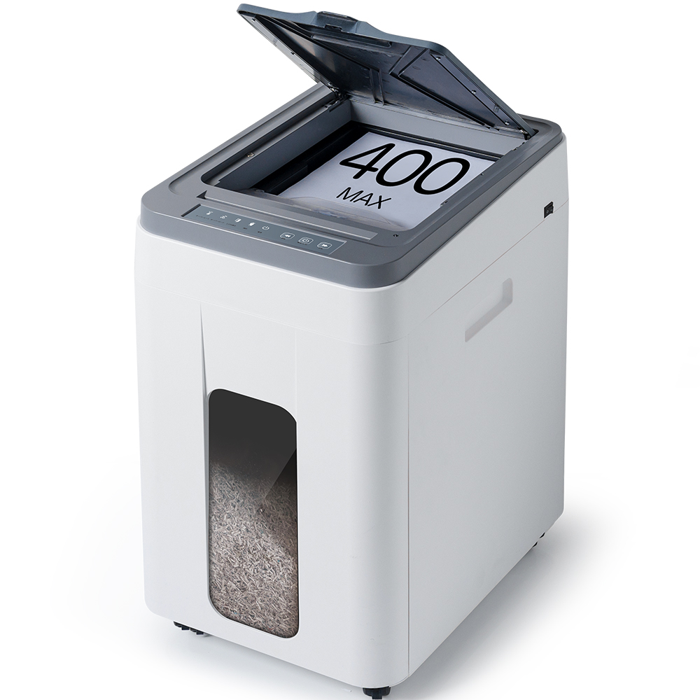 Paper Shredder Micro - 50-Liter-Aktenvernichter mit automatischem Vorschub: 400-Blatt-P5-Micro-Cut-Maschine, robuster