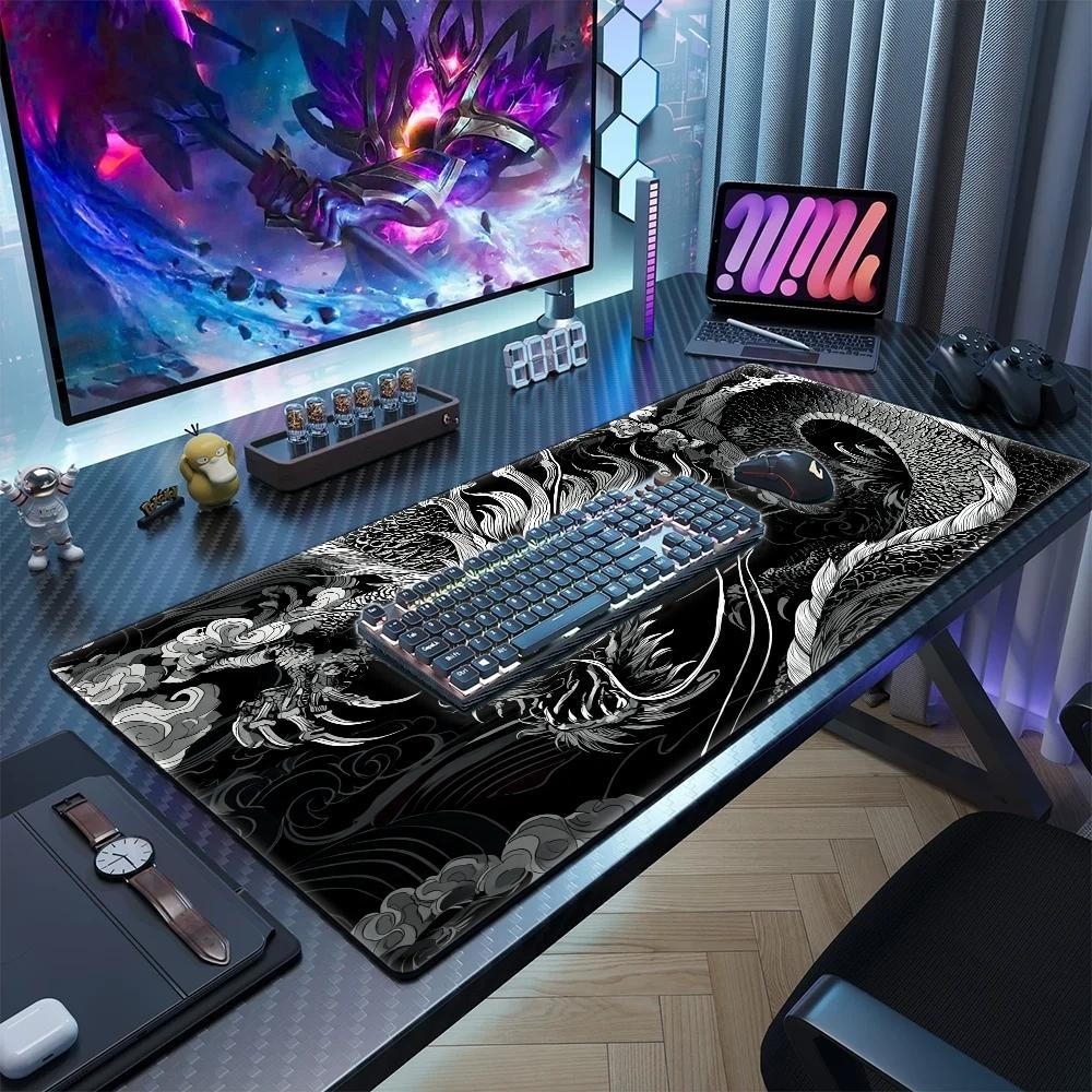 Home Office Trend - Trendiges Drachenmuster Büro-Gaming-Mauspad Langlebiges und Verschleißfestes