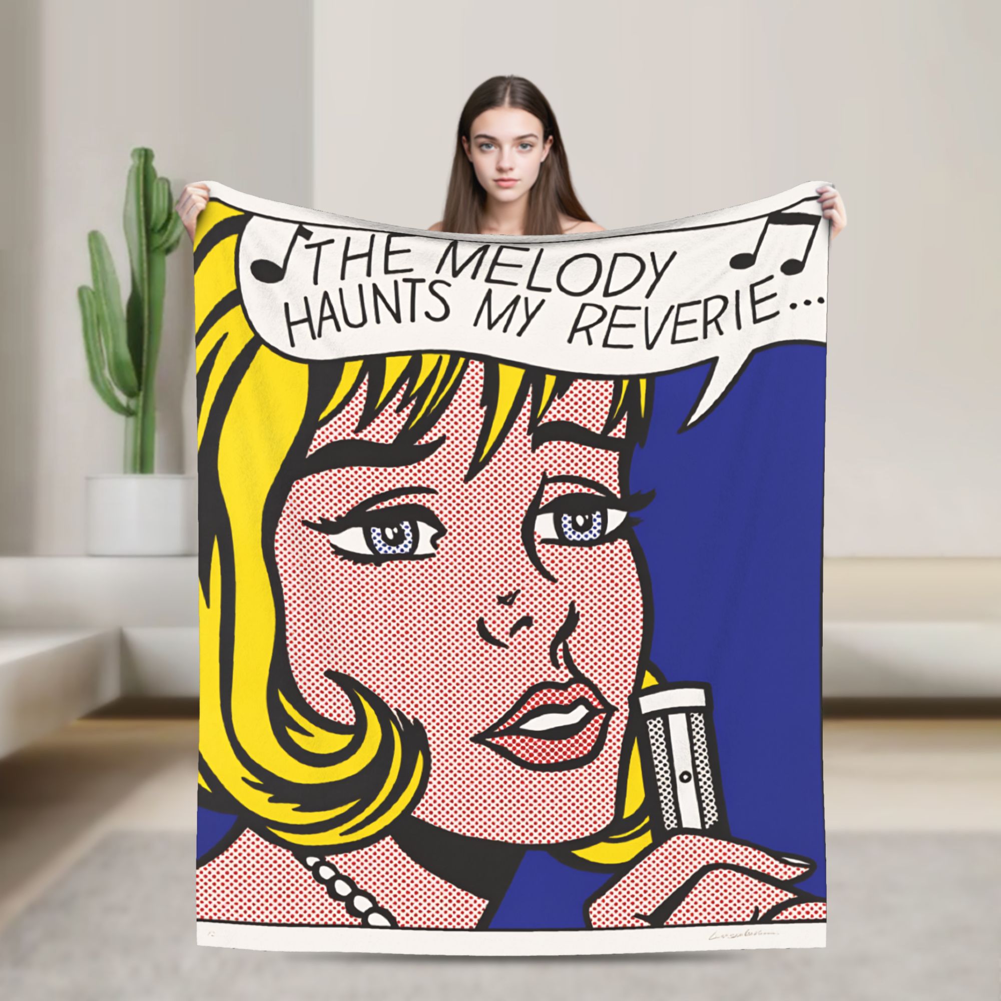 Home Office Trend - Roy Lichtenstein Pop-Art-Decke, hochwertige, warme, weiche