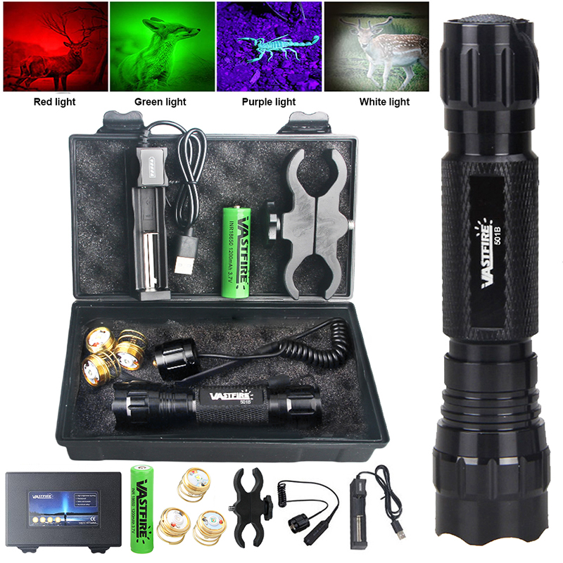 Zoom Lighting Kit - 501B 4IN1 Professionelles Jagd-Taschenlampen-Set, grün/rot/weiß/UV, 395