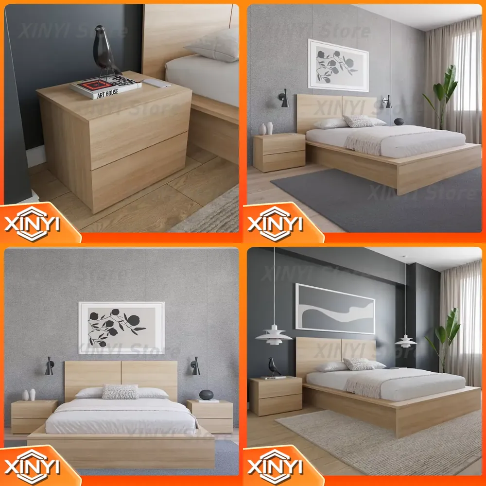 Home Office Ikea - Einfacher Kreativer Nachttisch mit Doppelschublade für